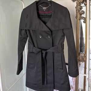 DKNY Black Trench Coat
